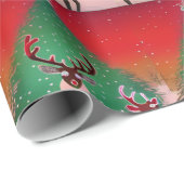 Weihnachts-Rentier-Retro-pixeliges Vintages Video  Geschenkpapier (Rolleneckpunkt)