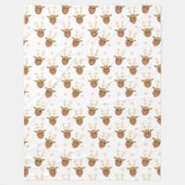 Weihnachts-Rentier-Schneeflocken Muster Pink Gold Fleecedecke (Vorderseite)