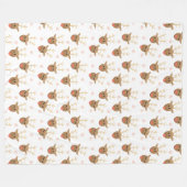 Weihnachts-Rentier-Schneeflocken Muster Pink Gold Fleecedecke (Vorderseite (Horizontal))