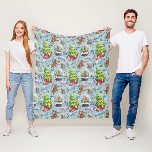 Weihnachts-Rentier & Schneekanäle Fleecedecke (Beispiel)