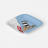 Weihnachts-Rentier-Skifahren Pappteller (Gewinkelt)