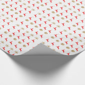 Weihnachts-Rentier Snowflake Gold rot Geschenkpapier (Ecke)
