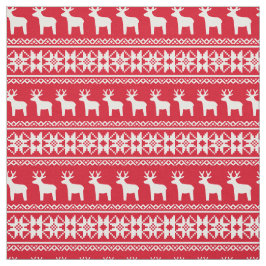 Weihnachts-Rentier-Snowflake-Muster Vintag Red Stoff