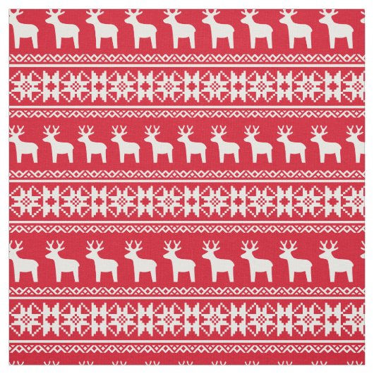 Weihnachts-Rentier-Snowflake-Muster Vintag Red Stoff (Muster)