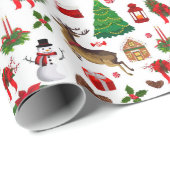 Weihnachts Rentier Snowmen Weihnachtsgeschenke Geschenkpapier (Rolleneckpunkt)