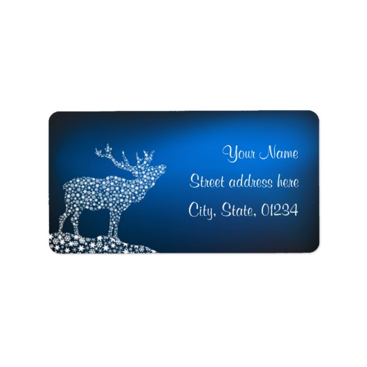 Weihnachts-Rentier & Sterne Adressaufkleber (Vorne)