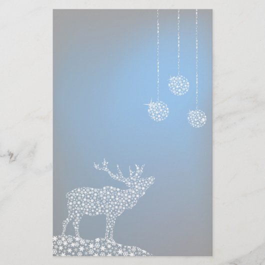 Weihnachts-Rentier & Sterne Briefpapier (Vorderseite)