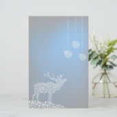 Weihnachts-Rentier & Sterne Briefpapier (Stehend Vorderseite)