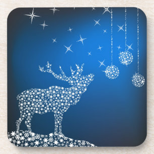 Weihnachts-Rentier & Sterne Getränkeuntersetzer