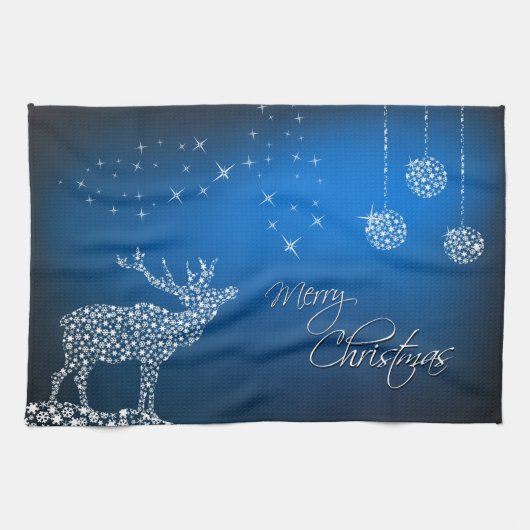 Weihnachts-Rentier & Sterne Handtuch (Horizontal)