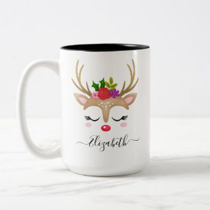 Weihnachts-Rentier-Tasse Zweifarbige Tasse