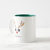 Weihnachts-Rentier-Tasse Zweifarbige Tasse (Vorderseite Links)