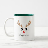 Weihnachts-Rentier-Tasse Zweifarbige Tasse (Links)