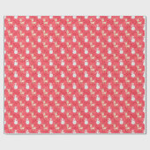 Weihnachts-Rentier und Schneemann-Muster - Rot Geschenkpapier (Flach)