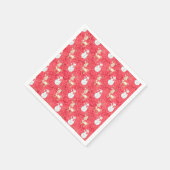 Weihnachts-Rentier und Schneemann - Rot Serviette (Ecke)
