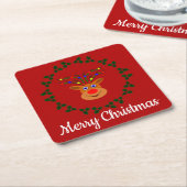 Weihnachts-Rentier-Untersetzer Rechteckiger Pappuntersetzer (angewinkelt)