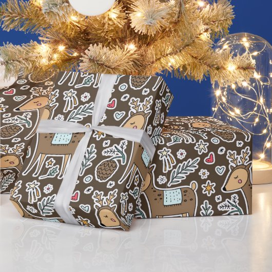 Weihnachts-Rentier-Urlaubsmuster Geschenkpapier (Feiertage)
