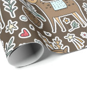 Weihnachts-Rentier-Urlaubsmuster Geschenkpapier (Rolleneckpunkt)
