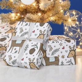 Weihnachts-Rentier-Urlaubsmuster Geschenkpapier
