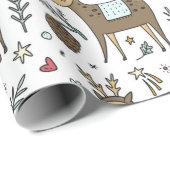 Weihnachts-Rentier-Urlaubsmuster Geschenkpapier (Rolleneckpunkt)