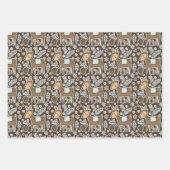 Weihnachts-Rentier-Urlaubsmuster Geschenkpapier Set (Vorderseite)