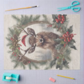 Weihnachts-Rentier Vintager Kiefernholz Seidenpapier (Basteln)