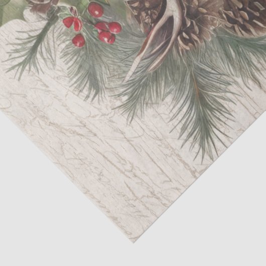 Weihnachts-Rentier Vintager Kiefernholz Seidenpapier (Ausschnitt)