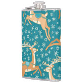 Weihnachts-Rentier: Vintages nahtloses Muster. Flachmann (Links)