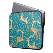 Weihnachts-Rentier: Vintages nahtloses Muster. Laptopschutzhülle (Vorderseite Links)