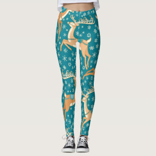 Weihnachts-Rentier: Vintages nahtloses Muster. Leggings
