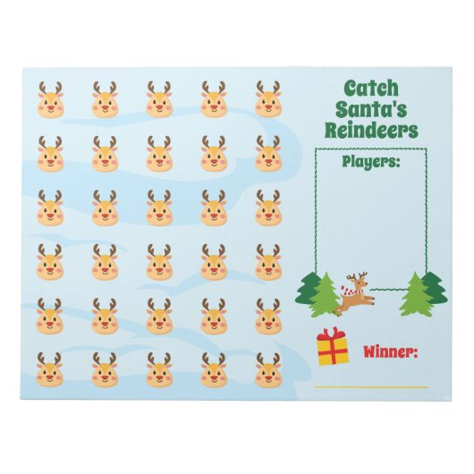 Weihnachts Rentier Weihnachtsspiel für Kinder Notizblock (Vorderseite)