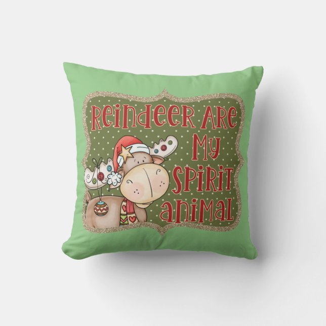 Weihnachts-Rentier-Wohngestaltung Kissen (Vorderseite)