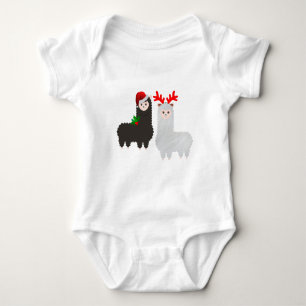 weihnachts-rentiere-alpakas baby strampler