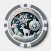 Weihnachts-Rentiere am 3. Dezember Text hinzufügen Pokerchips (Vorderseite)