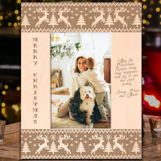 Weihnachts-Rentiere Pullover Strickmuster Geätzte Rahmen