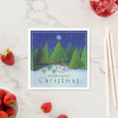 Weihnachts-Rentiere Woodland Tiere Familienname Serviette (Beispiel)