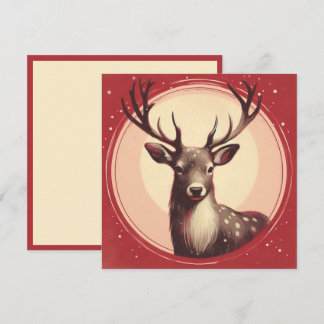 Weihnachts-Rentiere zeitgenössische boho Illustrat Feiertagskarte