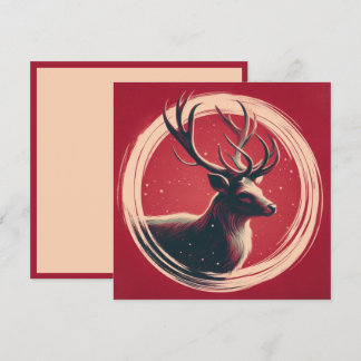 Weihnachts-Rentiere zeitgenössische boho Illustrat Feiertagskarte