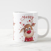 Weihnachts-Rentierfäuste mit Roten Ornamenten Jumbo-Tasse (Rechts)