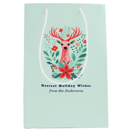 Weihnachts-Rentierfest Mittlere Geschenktüte (Vorderseite)