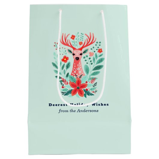 Weihnachts-Rentierfest Mittlere Geschenktüte (Rückseite)