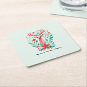 Weihnachts-Rentierfest Rechteckiger Pappuntersetzer (angewinkelt)