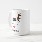 Weihnachts-Rentierfisch personalisiert Kaffeetasse (Vorderseite Links)