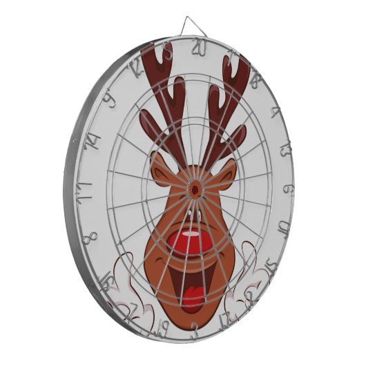 Weihnachts-Rentiergesicht Dartscheibe (Vorderseite Links)