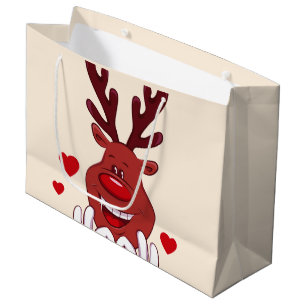Weihnachts-Rentiergesicht Große Geschenktüte