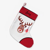 Weihnachts-Rentiergesicht Kleiner Weihnachtsstrumpf (Vorderansicht (hängend))