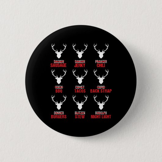 Weihnachts-Rentierjäger Hirschfleisch-Jagd Button (Vorderseite)