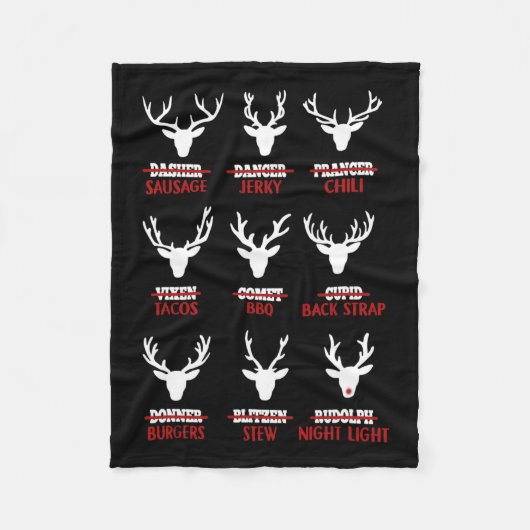 Weihnachts-Rentierjäger Hirschfleisch-Jagd Fleecedecke (Vorderseite)