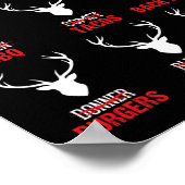 Weihnachts-Rentierjäger Hirschfleisch-Jagd Poster (Ecke)