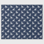 Weihnachts-Rentiermuster für Navy und White Geschenkpapier (Flach)